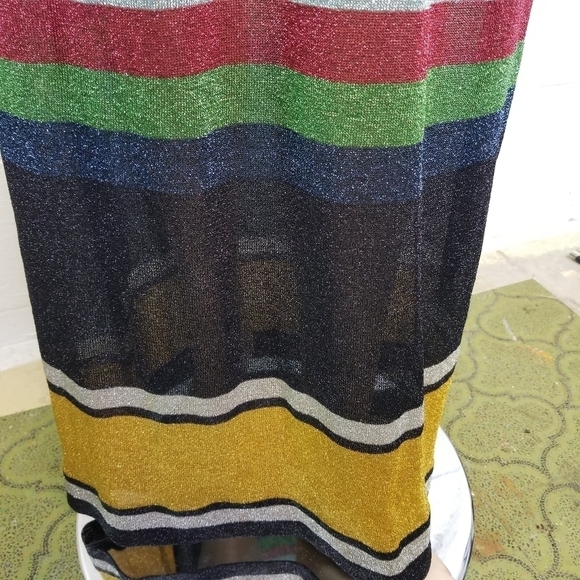 Vtg 70s Young East metallic knit long sleeve maxi dress - Picture 7 of 12